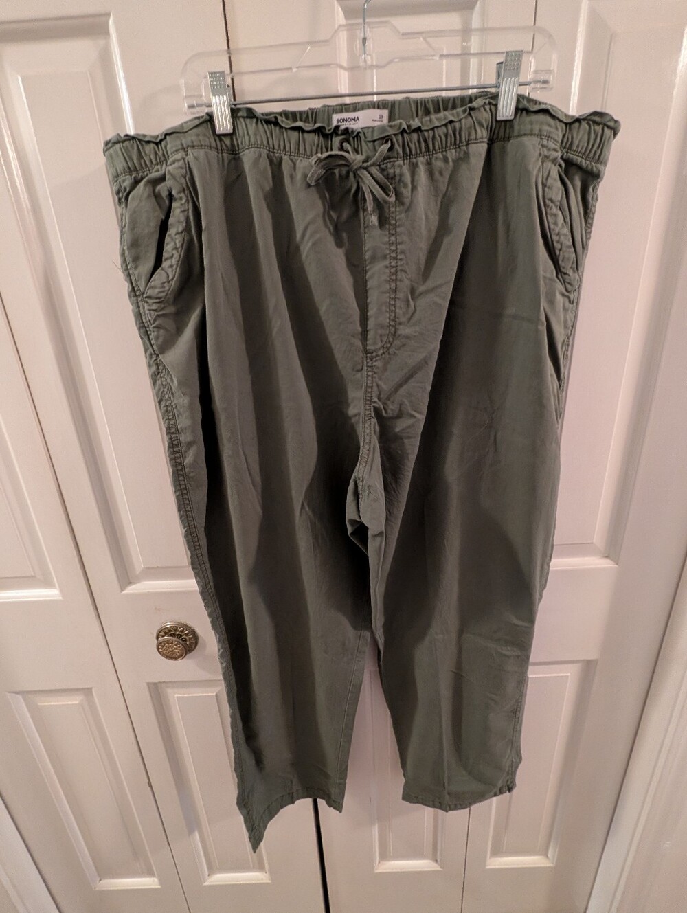 Sonoma Womens Paperbag Waist Women's Pants Dark Grey Size 2X